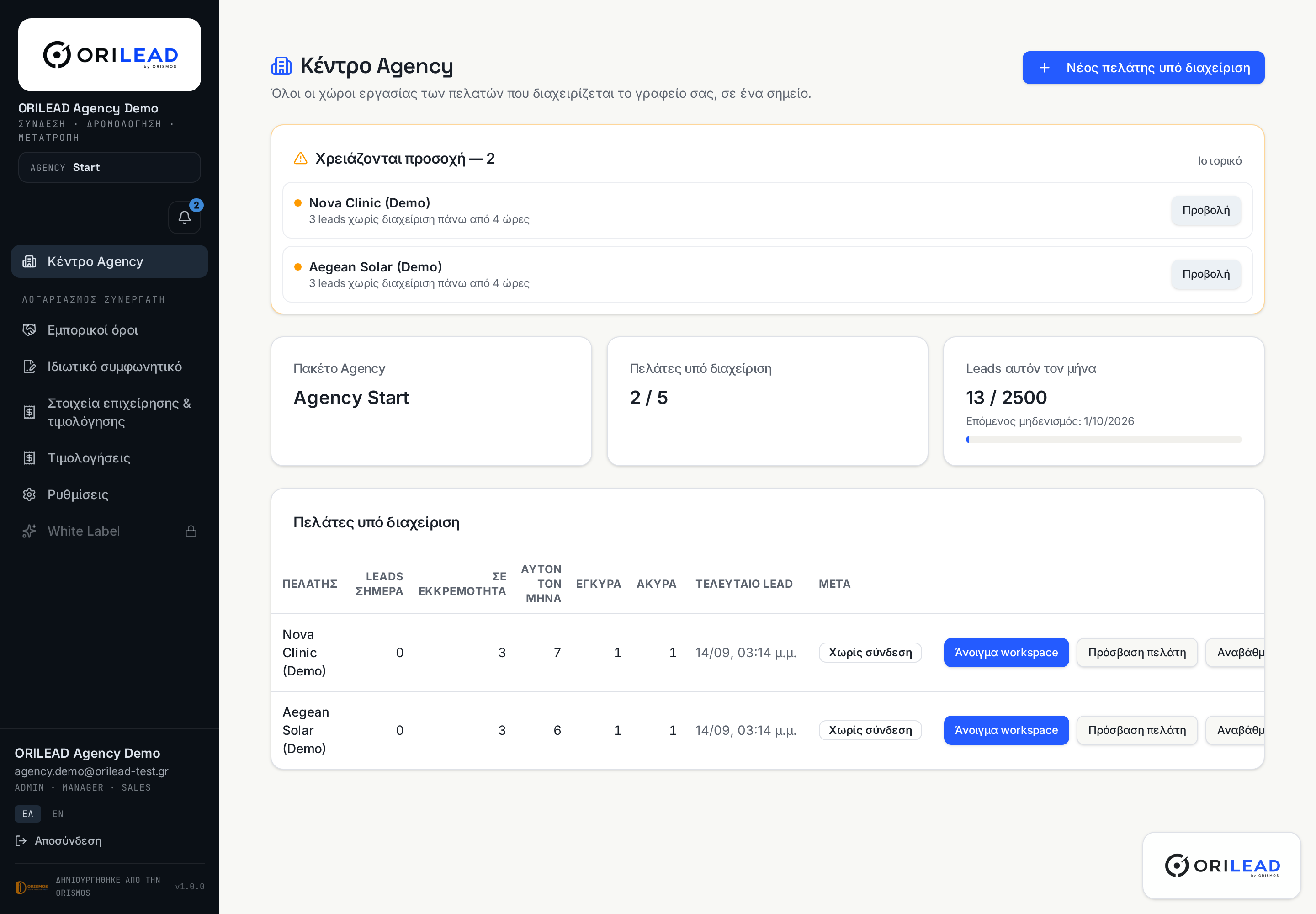 Agency Hub: όλοι οι πελάτες σε μία οθόνη
